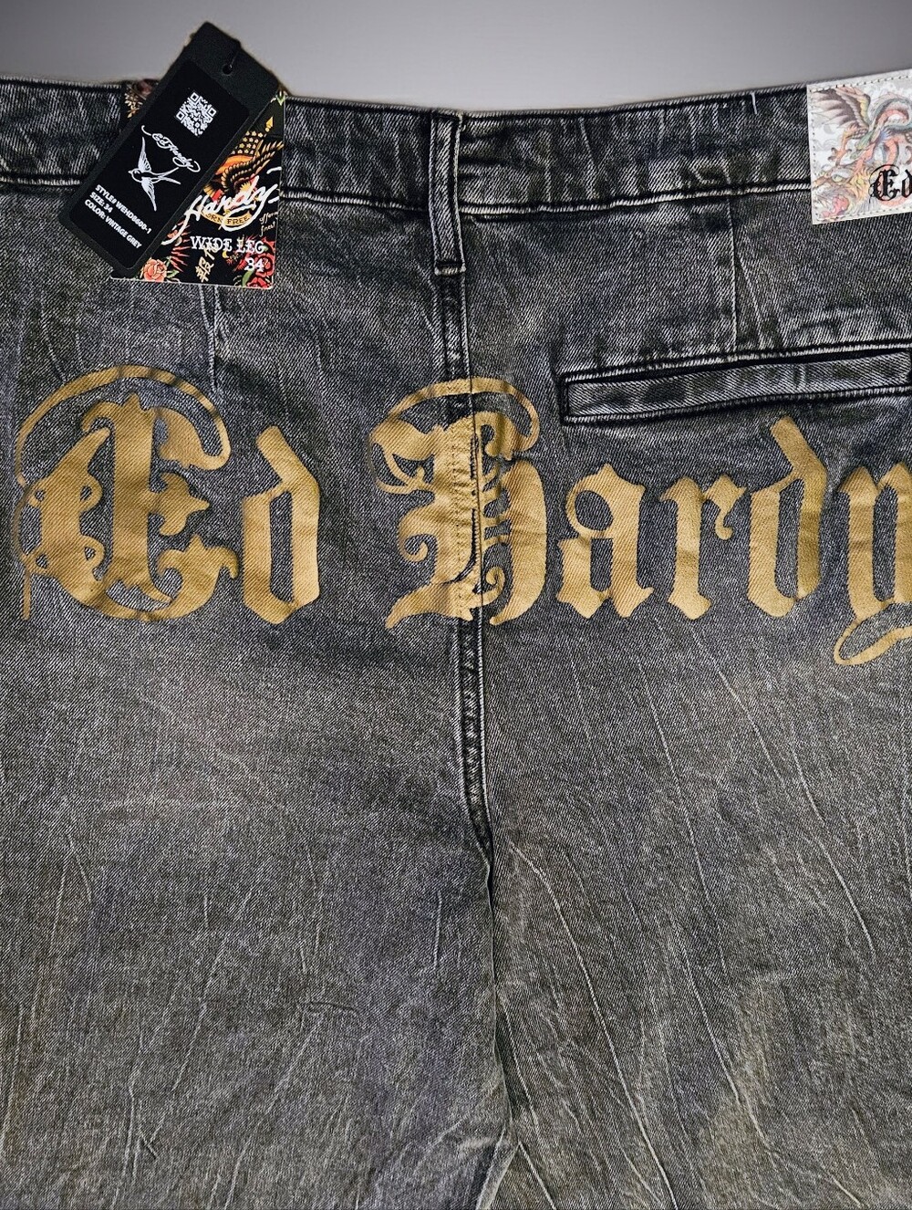 ED HARDY Charcoal Fade x Gold Tattoo Art